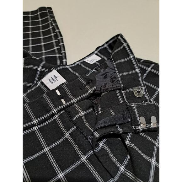 GAP Womens Slacks Size 10 Black White Grid Emo Whimsygoth Punk Glam - Picture 5 of 9